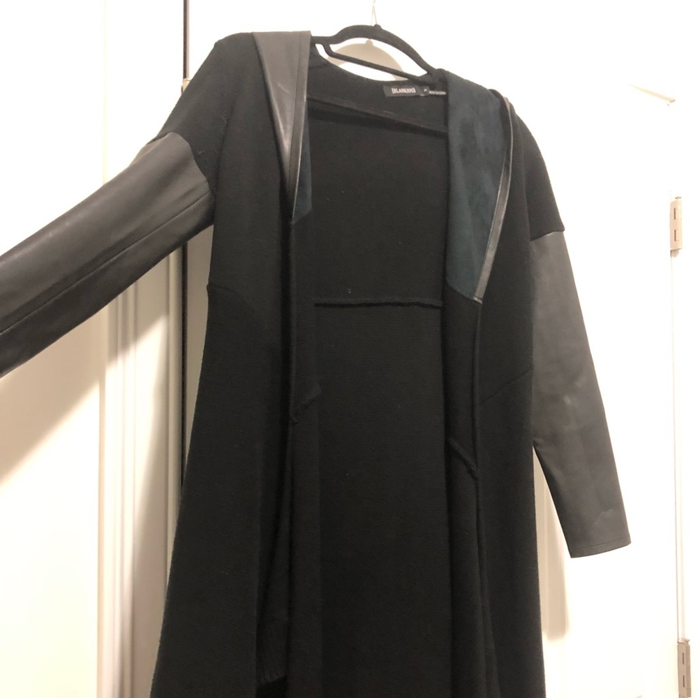 Blank NYC Black Leather Cardigan